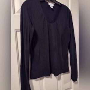 Ann Taylor Loft, LS Black Tee, Small